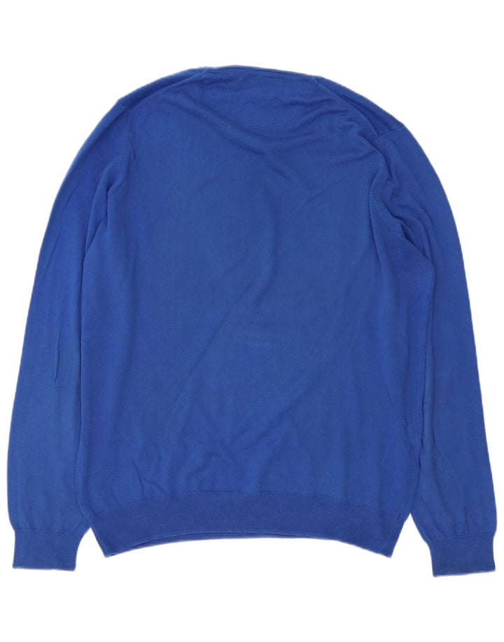Zara Pull à col rond pour homme en coton bleu Taille L