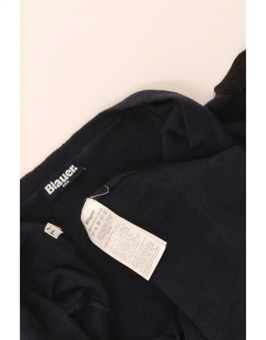 Blauer Cardigan Femme Pull UK 14 Large Bleu Marine Laine