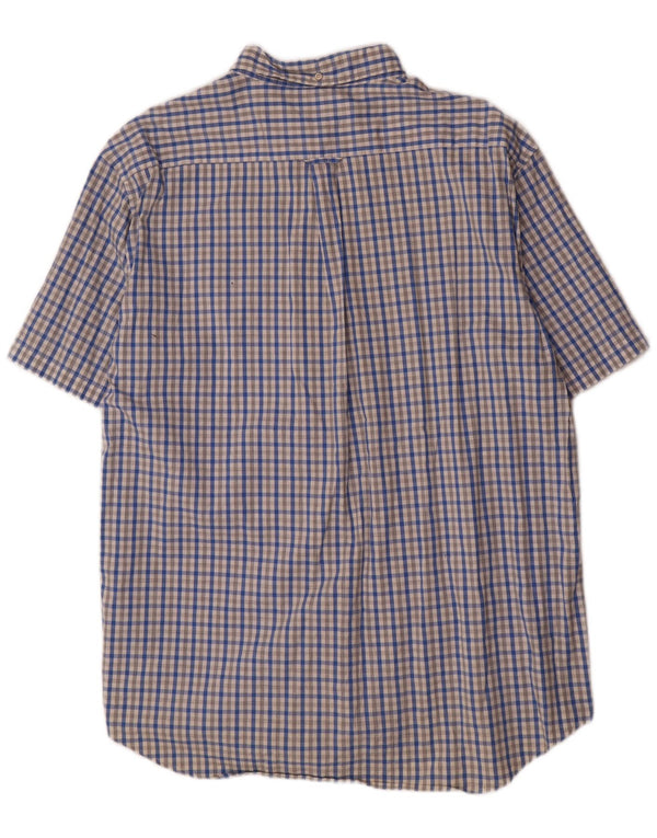Gant Chemise à manches courtes pour homme, coupe régulière, taille 47/48 19 3XL, bleu vichy