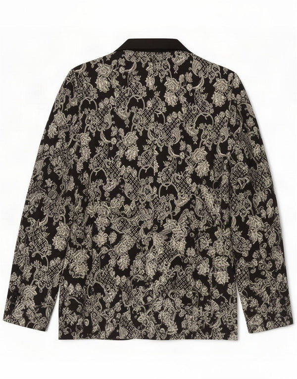 Vintage Veste Blazer 1 Bouton pour Homme UK 36 Petit Noir Paisley