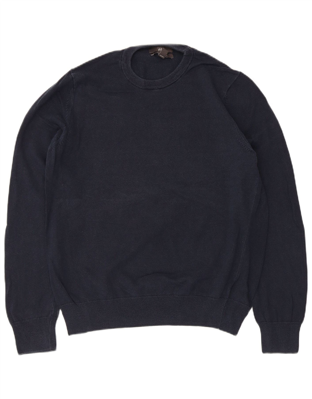 Marks & Spencer Pull à col rond pour homme en coton bleu marine Taille L