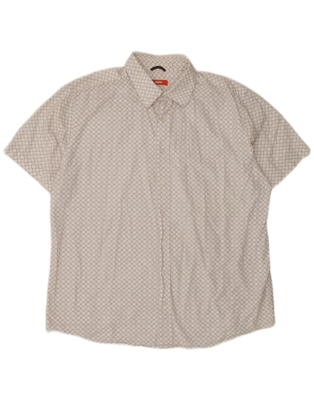 Mossimo Chemise à Manches Courtes Homme XL Blanc Géométrique Coton