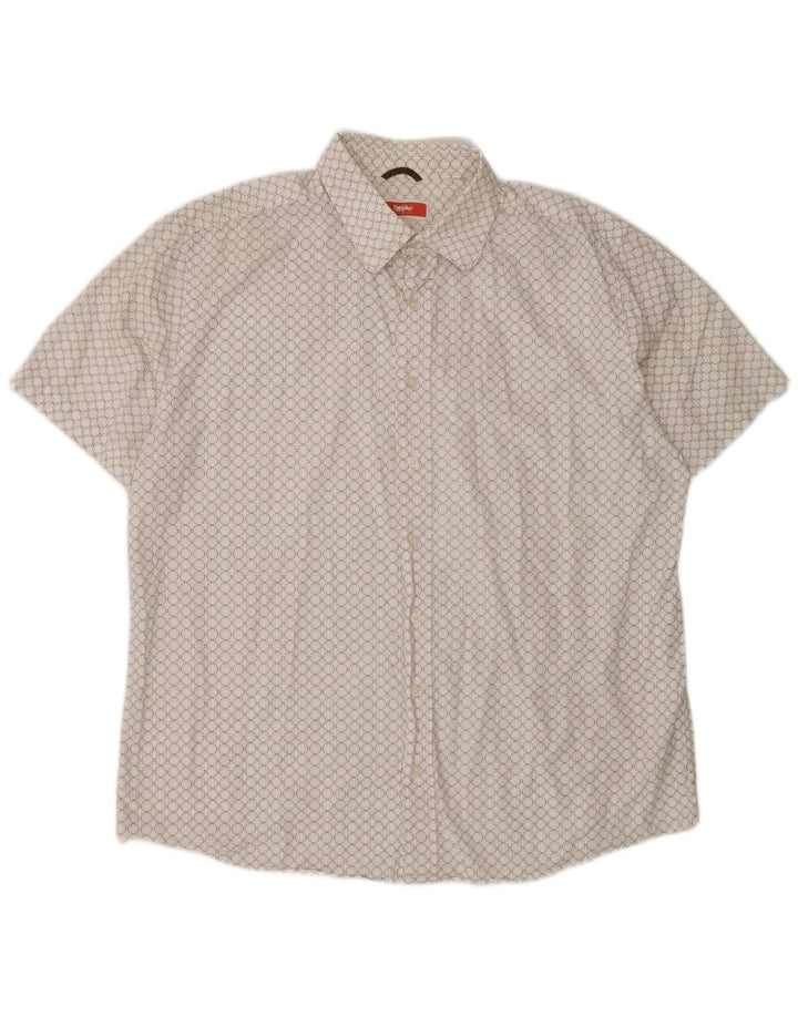 Mossimo Chemise à Manches Courtes Homme XL Blanc Géométrique Coton
