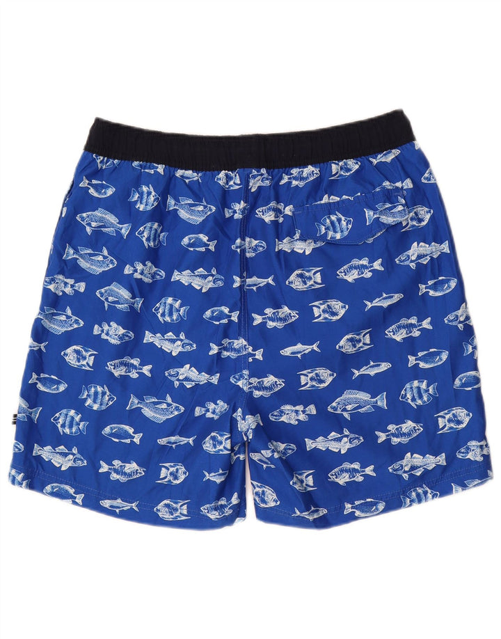 NAUTICA Short de Bain Homme Motif Abstrait Polyester Bleu Moyen