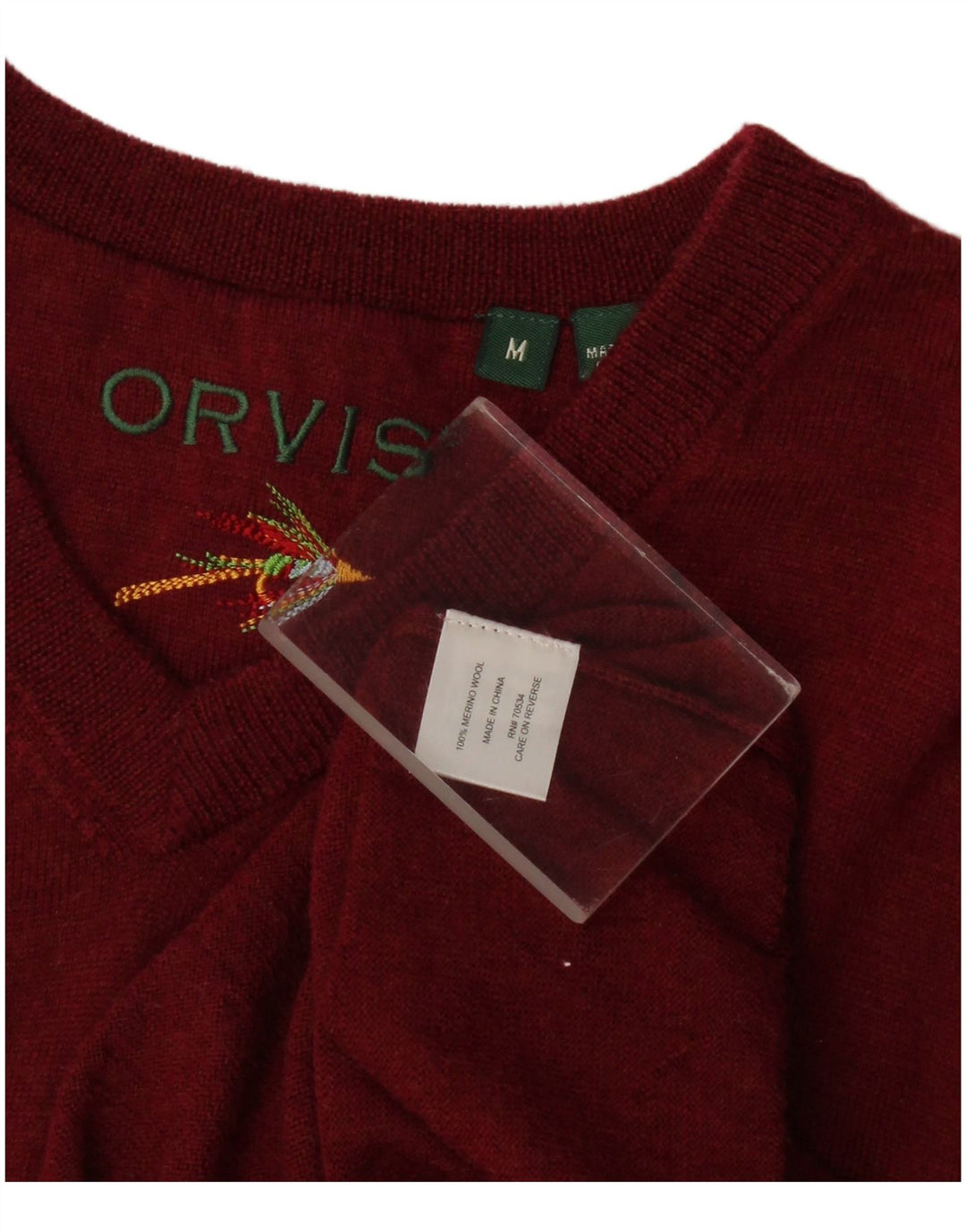 Orvis Débardeur pour homme en laine mérinos bordeaux moyen
