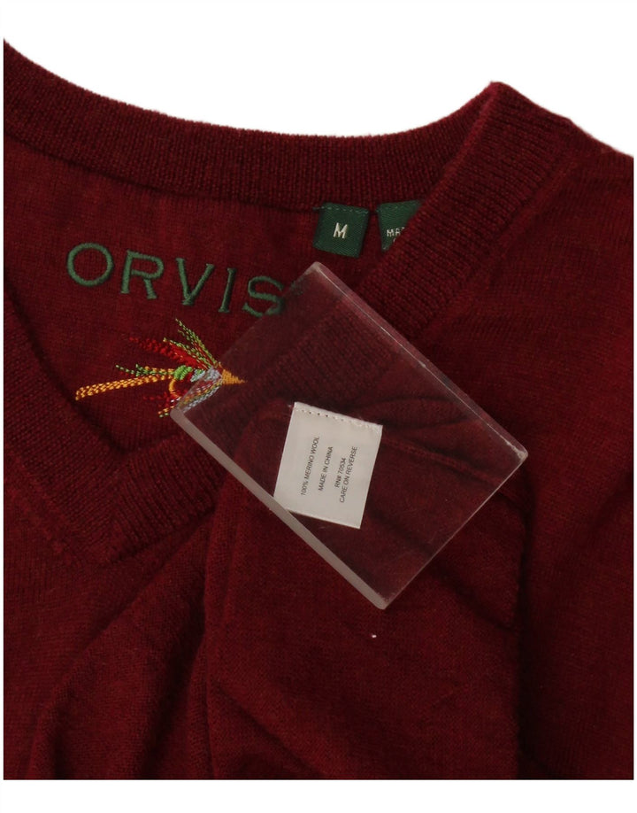 Orvis Débardeur pour homme en laine mérinos bordeaux moyen