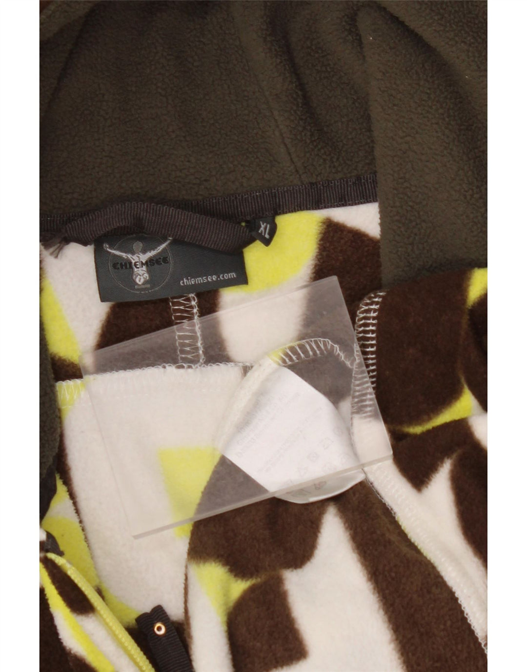 CHIEMSEE Veste polaire à capuche pour femme UK 18 XL Géométrique multicolore