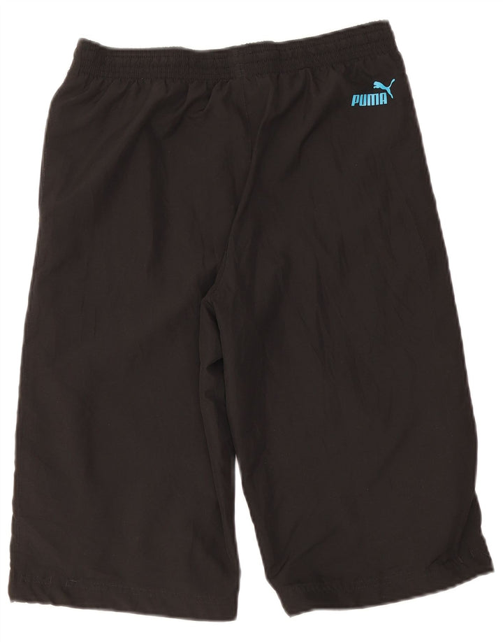 Puma Short de Sport Graphique Garçon 13-14 ans Noir Polyester