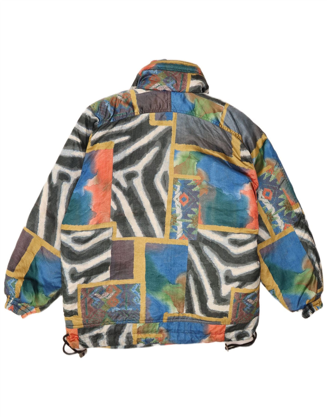 VINTAGE Veste coupe-vent surdimensionnée femme EU 38 Moyen Multicolore