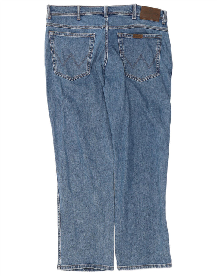 Wrangler Jean droit coupe droite W36 L30 pour homme en coton bleu
