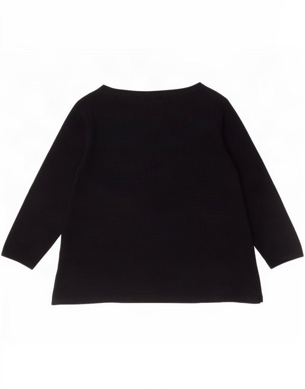 Cos Pull à manches 3/4 et col bateau pour femme UK 10 Petite laine bleu marine