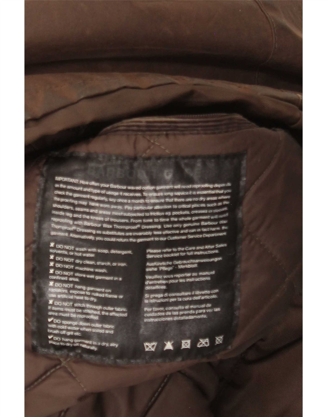 Barbour Veste en coton ciré pour homme UK 40 Large Marron