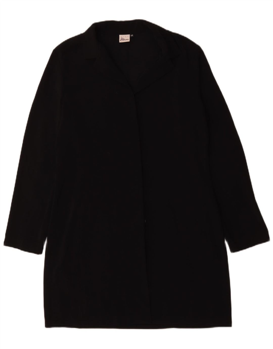 vintage Femme Pardessus EU 40 Moyen Noir Polyester