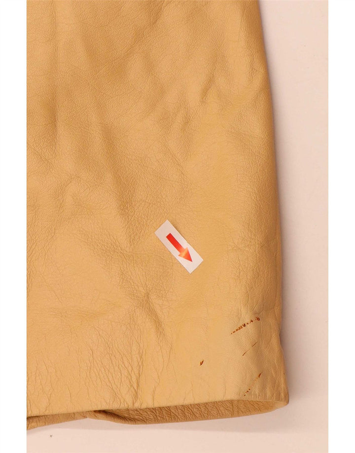 Carmen Manteau en cuir pour femme UK 12 Cuir jaune moyen