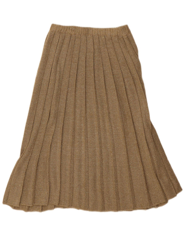 jupe plissée femme vintage W24 XS Marron Moucheté