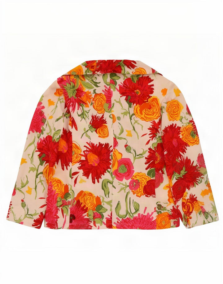 Superior Veste blazer à 3 boutons et manches 3/4 pour femme IT 48 XL Blanc Floral