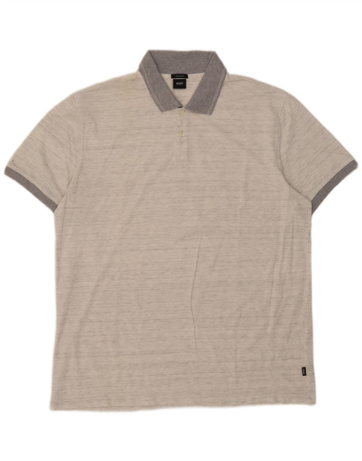 Hugo Boss Polo coupe classique pour homme 2XL Gris moucheté