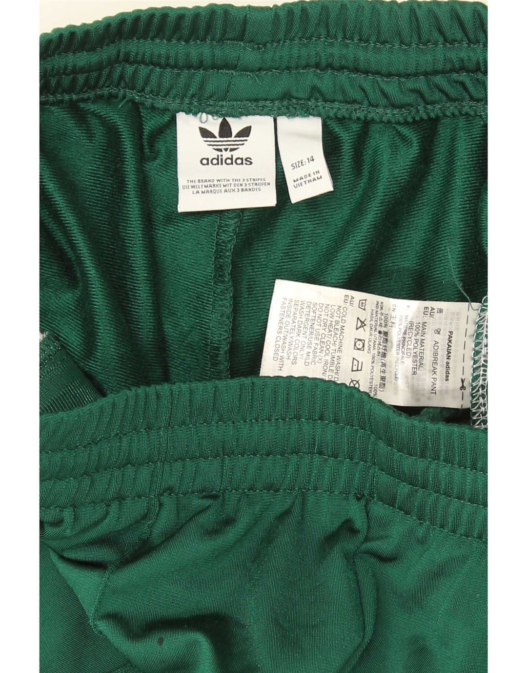 Adidas Pantalon de survêtement pour femme UK 14 Polyester color block vert moyen