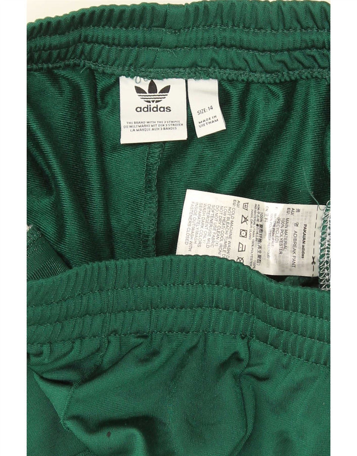Adidas Pantalon de survêtement pour femme UK 14 Polyester color block vert moyen