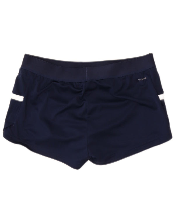 Adidas Short de sport Climacool pour femme UK 12/14 Bleu marine moyen Colourblock