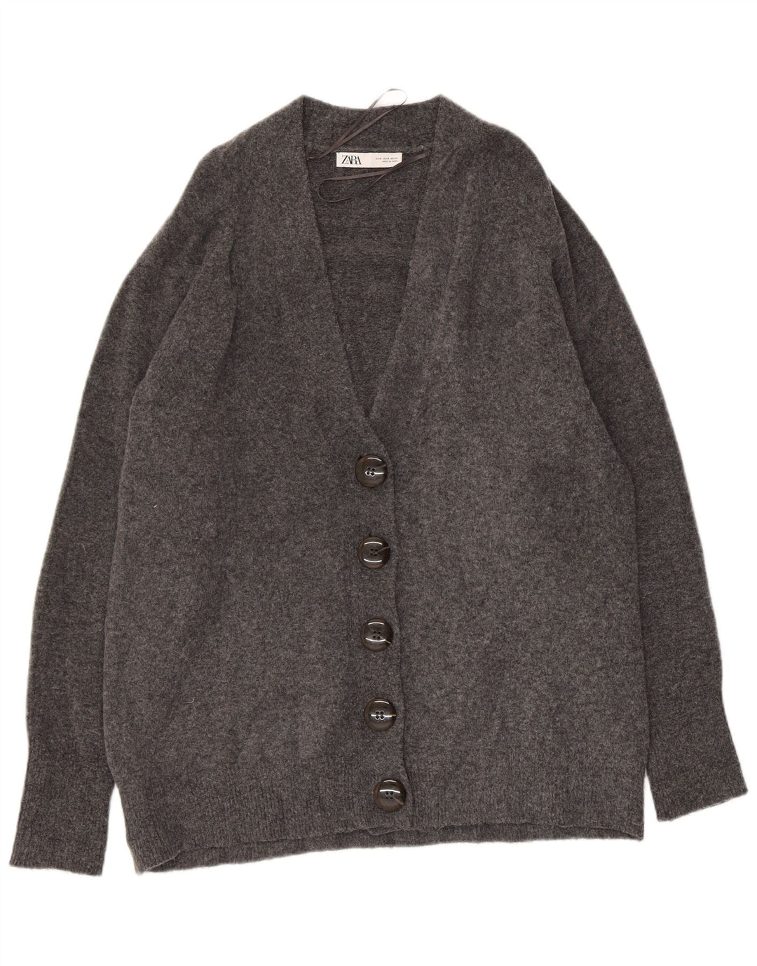 Zara Cardigan surdimensionné pour femme UK 10 Petit nylon gris