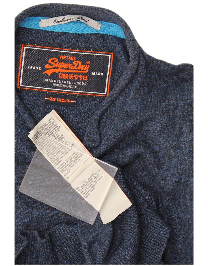 Superdry Pull à col rond en coton moucheté bleu marine moyen