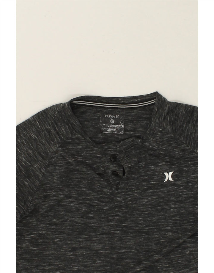 HURLEY Boys T-Shirt Top 12-13 Years XL Grey Flecked Polyester Vintage Hurley and Second-Hand Hurley from Messina Hembry 