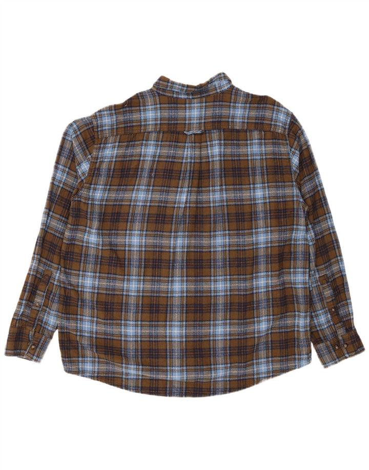 EDDIE BAUER Chemise en flanelle pour homme 2XL en coton à carreaux kaki