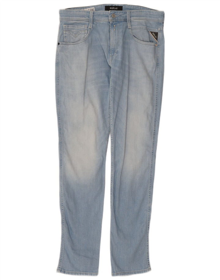 REPLAY Jean Slim Homme W32 L32 Bleu Coton