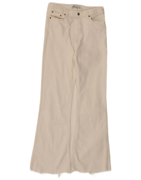 Zara Jean évasé taille haute pour femme EU 38 Small W28 L31 Blanc