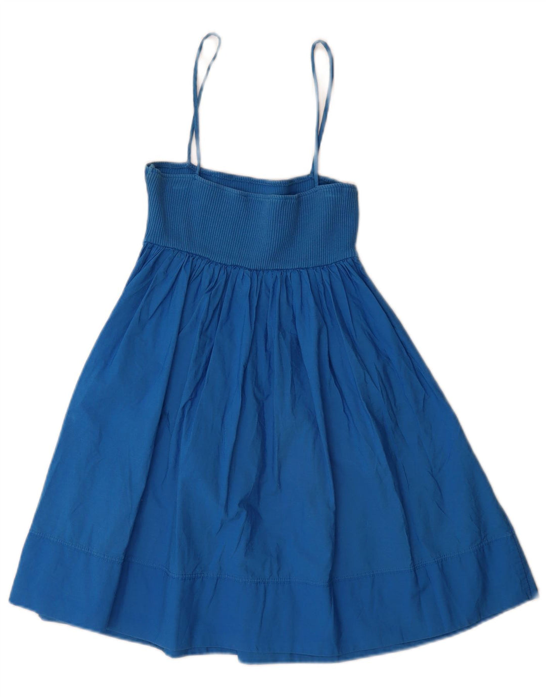 Zara Femme Robe d'été UK 8 Petit Coton Bleu