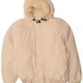 Woolrich Veste matelassée à capuche pour homme UK 40 Large Blanc cassé en coton
