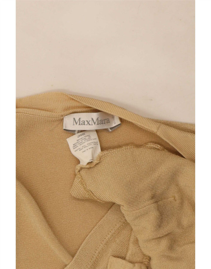 Max Mara Pull cardigan ouvert à manches courtes pour femme UK 14 Beige moyen