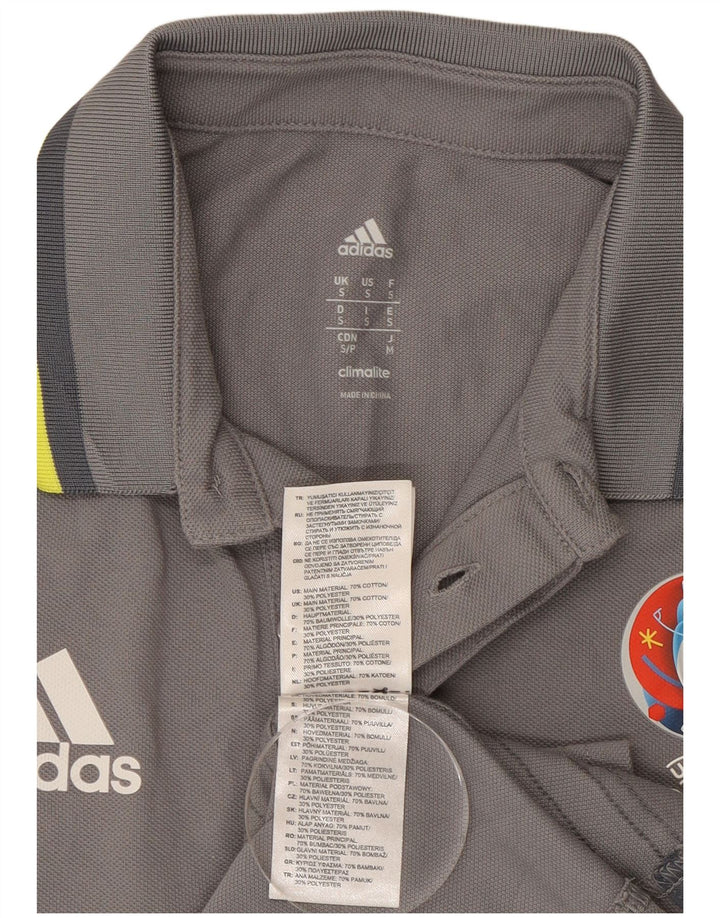Adidas Homme Climalite Graphic Polo Petit Gris Coton
