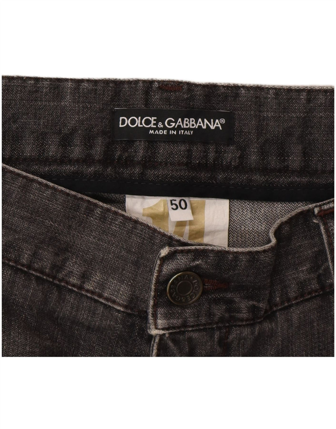 Dolce & Gabbana Jean droit vieilli pour femme IT 50 XL W36 L32 Gris