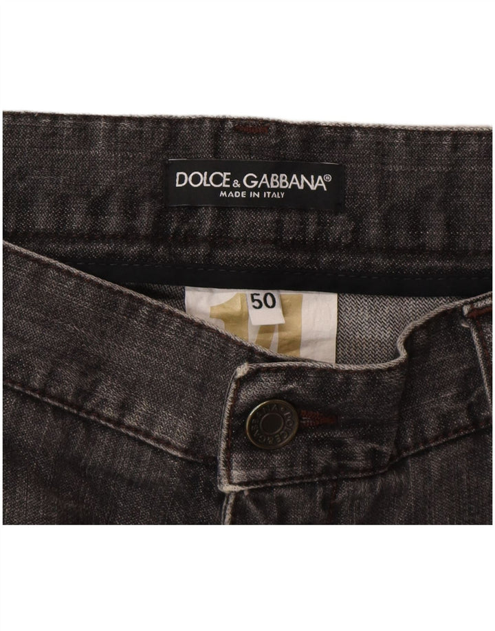 Dolce & Gabbana Jean droit vieilli pour femme IT 50 XL W36 L32 Gris