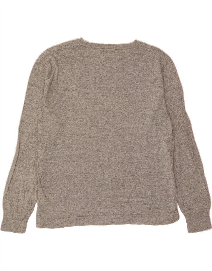 J. CREW Mens Boat Neck Jumper Sweater Medium Grey Cotton Vintage J. Crew and Second-Hand J. Crew from Messina Hembry 