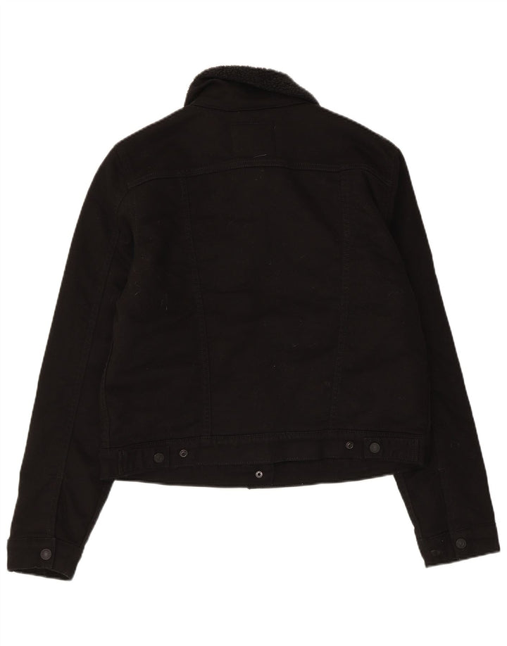 Levi's Veste Sherpa Denim Femme UK 16 Large Noir Coton