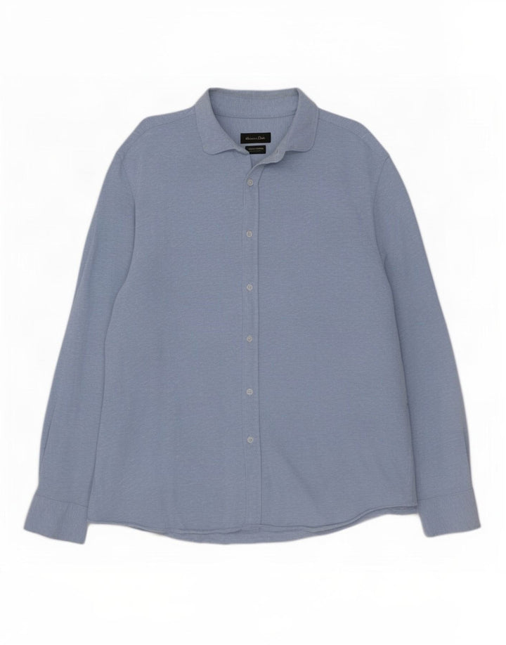 Massimo Dutti Chemise Homme 2XL Bleu Coton