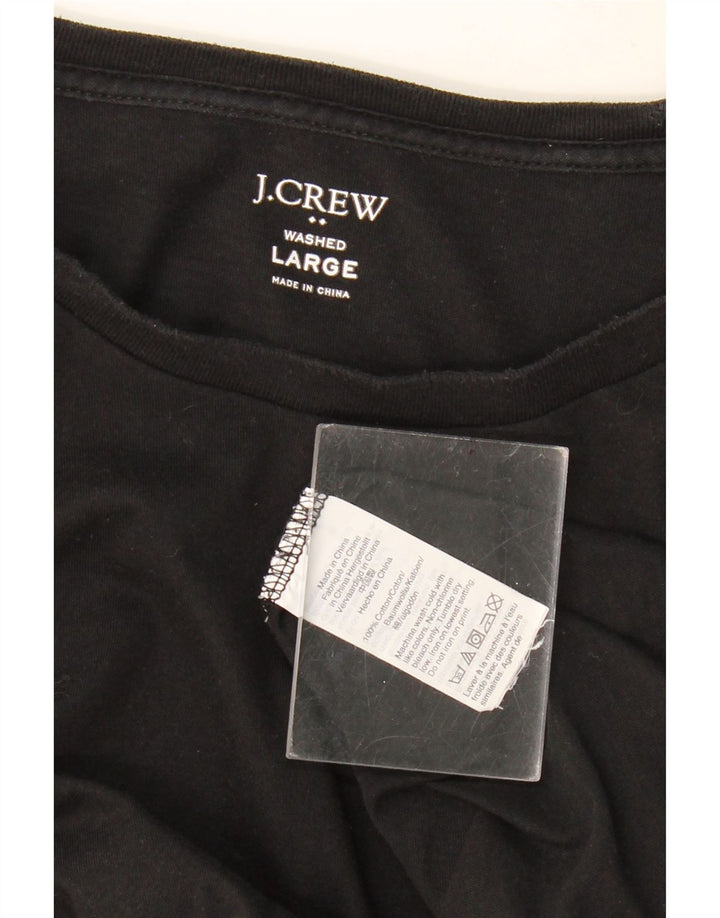 J. CREW Haut à manches longues pour femme UK 16 Large Noir Coton