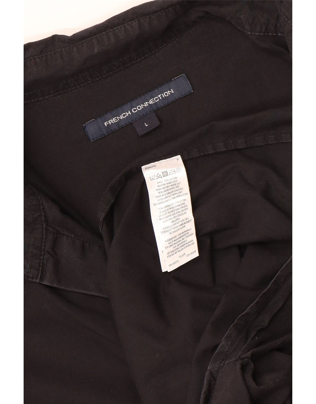 French Connection Chemise pull à manches 3/4 pour femme UK 16 Large Noir