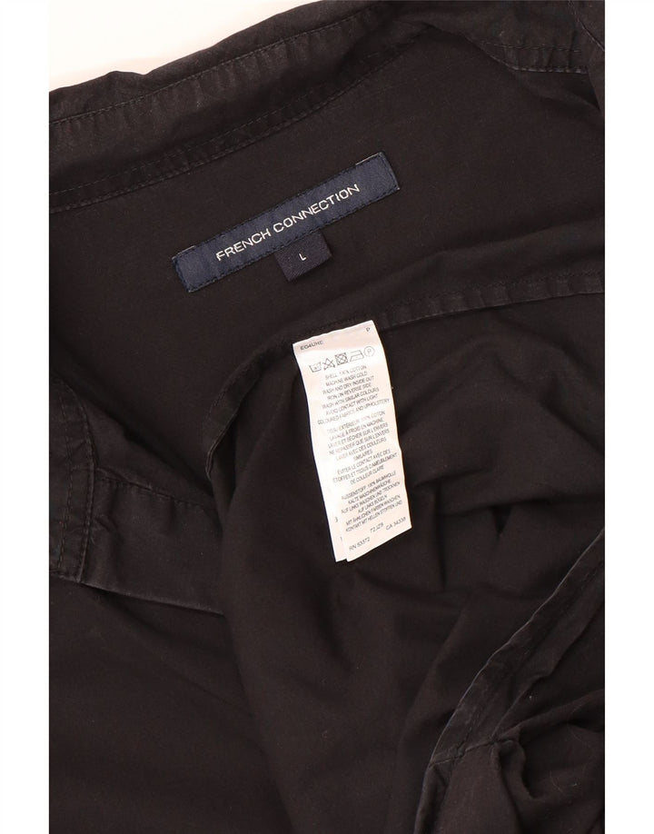 French Connection Chemise pull à manches 3/4 pour femme UK 16 Large Noir