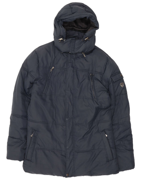 Lotto Veste matelassée à capuche pour homme UK 44 2XL Bleu marine Polyester