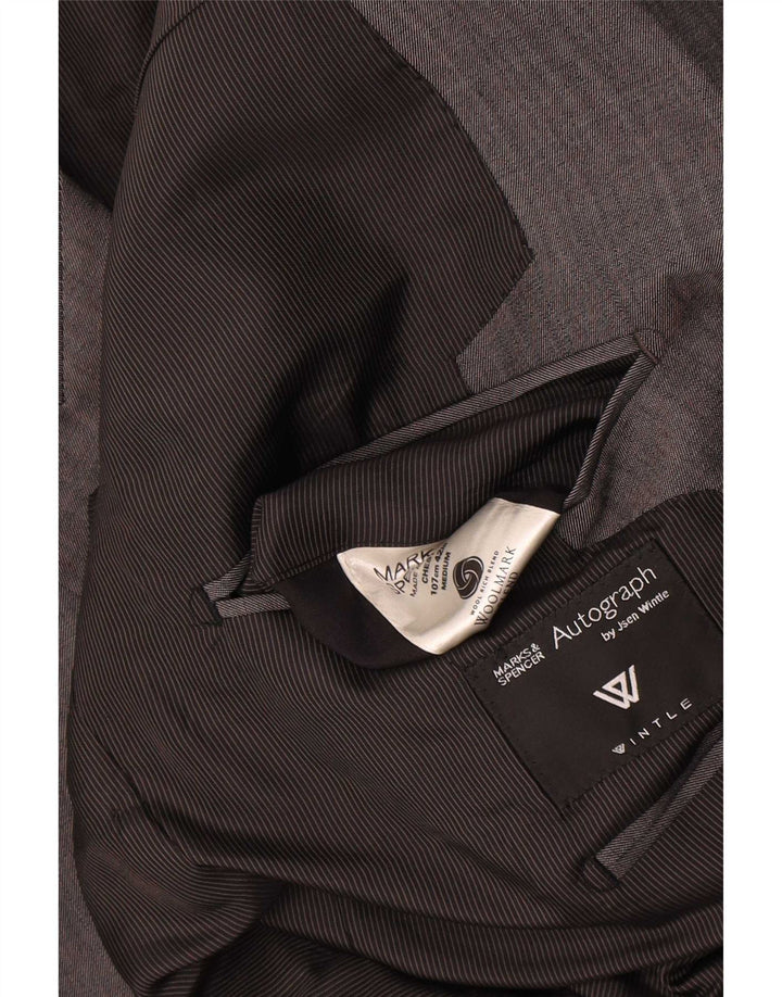 Marks & Spencer Veste blazer autographe 1 bouton pour homme UK 42 Large laine grise