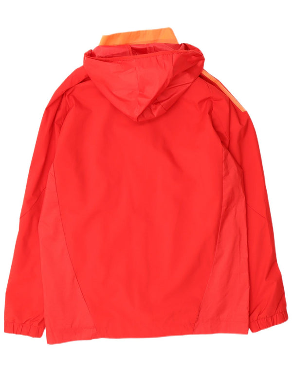 Adidas Veste de pluie à capuche graphique pour homme UK 38 Rouge moyen Colourblock