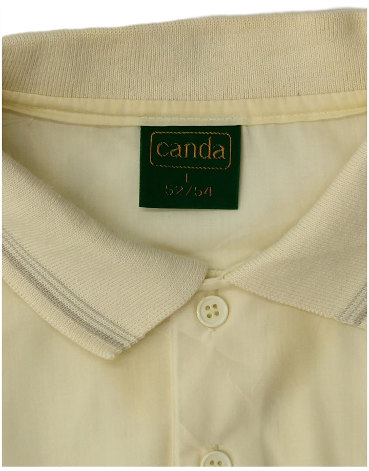CANDA Chemise pull à manches courtes pour hommes IT 52/54 grandes rayures jaunes