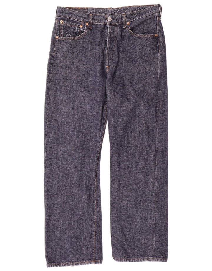 LEVI'S Jean Droit 501 Homme W34 L30 Bleu Marine Coton