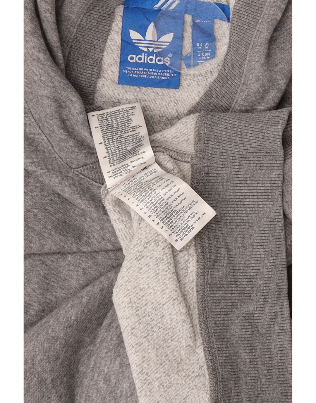 Adidas Pull à capuche en coton moucheté gris moyen pour homme