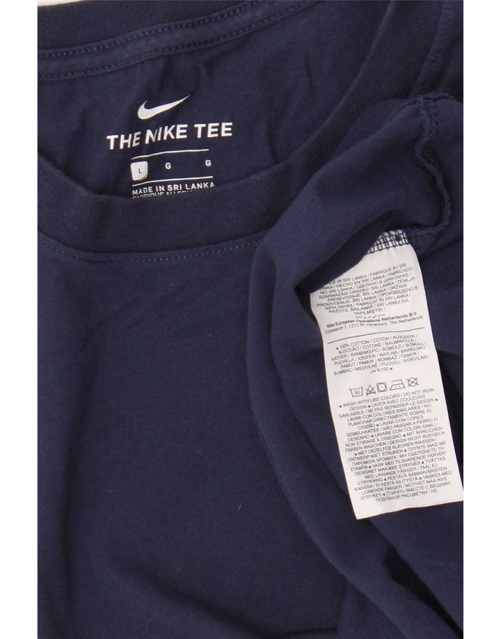 Nike T-shirt graphique pour homme en coton bleu marine Taille L