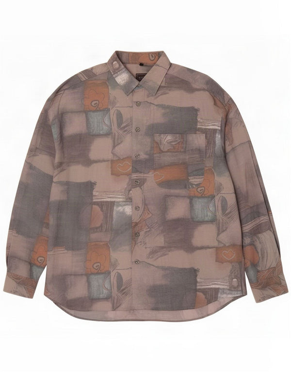 Club D'Amingo Chemise abstraite pour homme Taille 45/46 2XL Multicolore Moderne